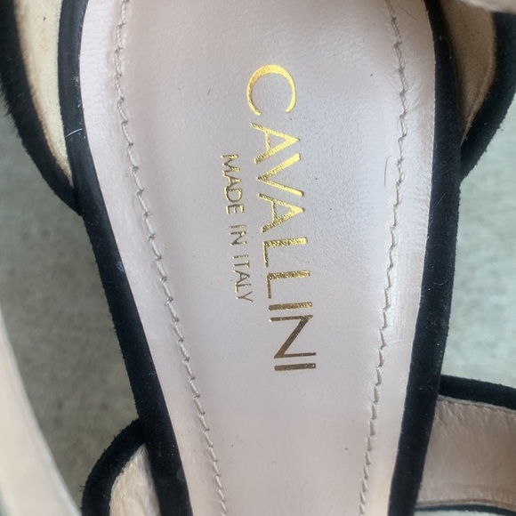 Cavallini Made In Italy Leather Iridescent Platform Peep Toe T Strap High Heels - Picture 5 of 14